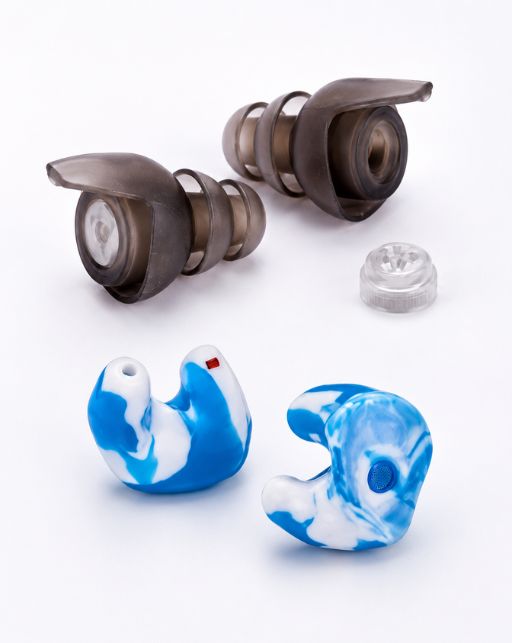 Blue and black custom ear molds