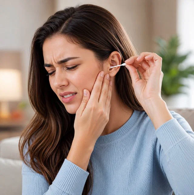 Ear discomfort from cotton swab use